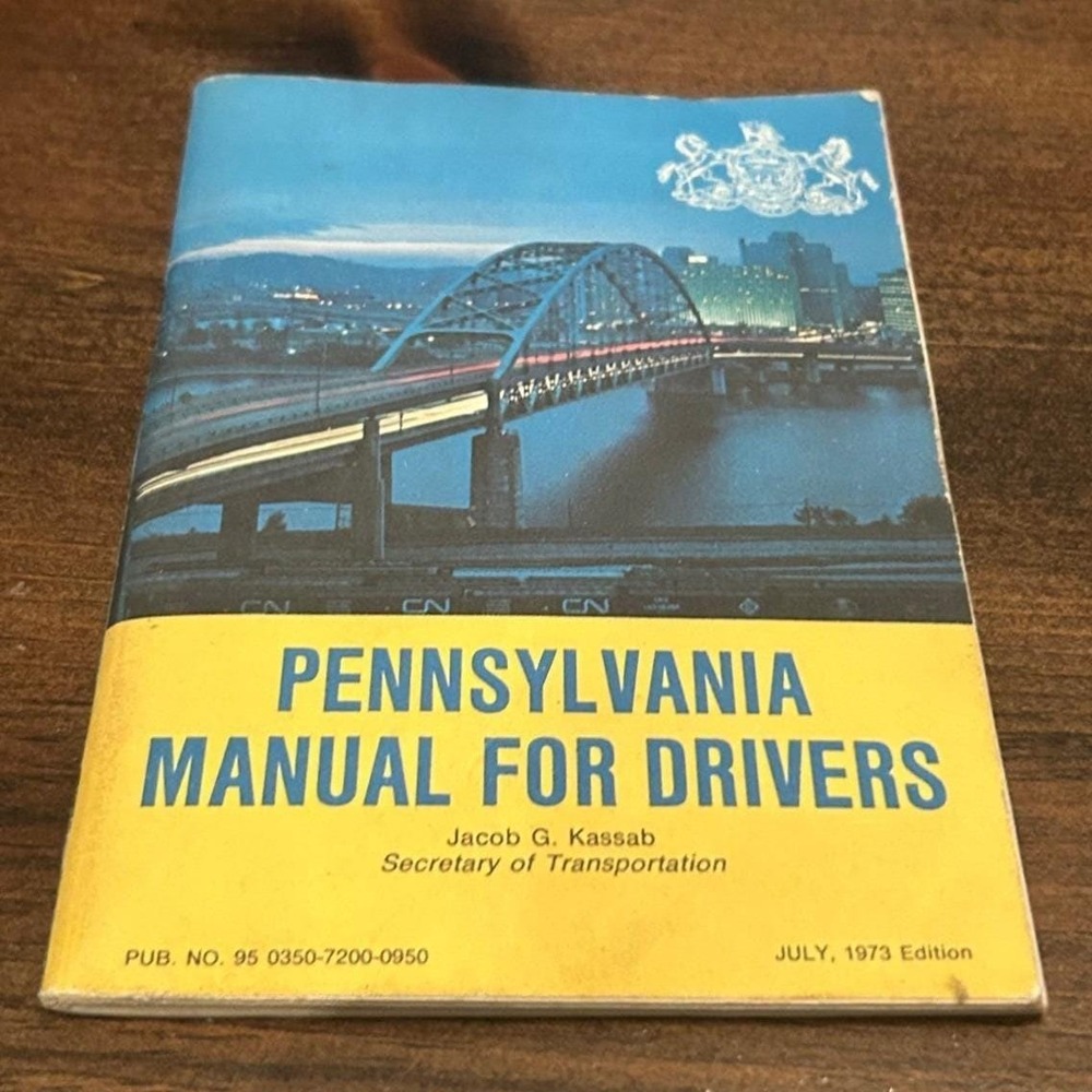 Pennsylvania Manual for Drivers 1973 Vintage Handbook Memorabilia 70s Movie Prop